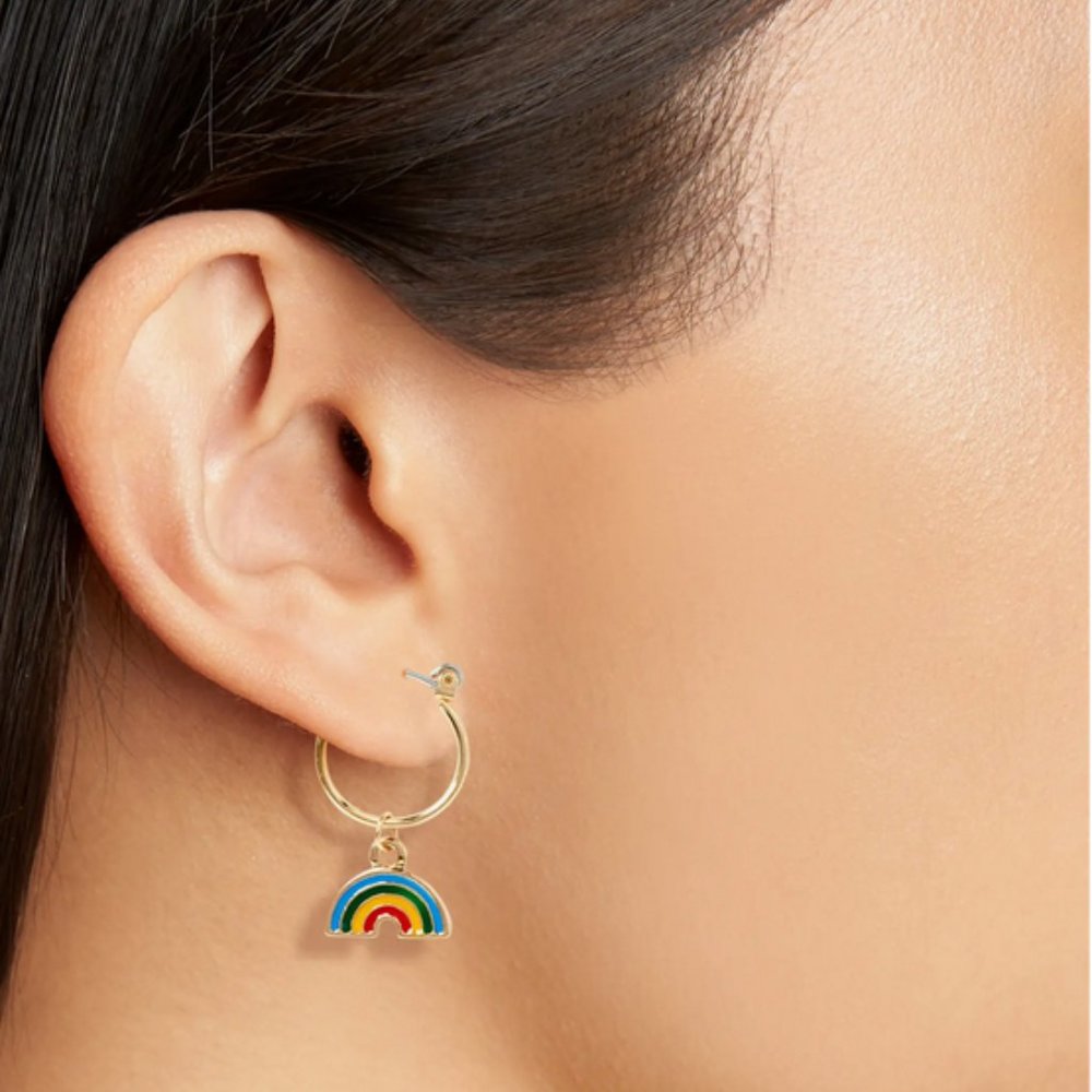 BP. Set of 6 Mismatched Charm Hoop Earrings